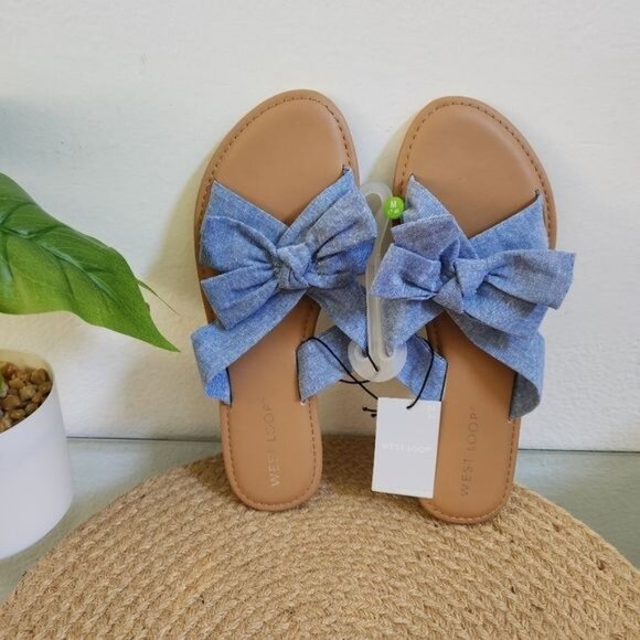 West loop Bow chambray Sandal - Picture 3 of 5